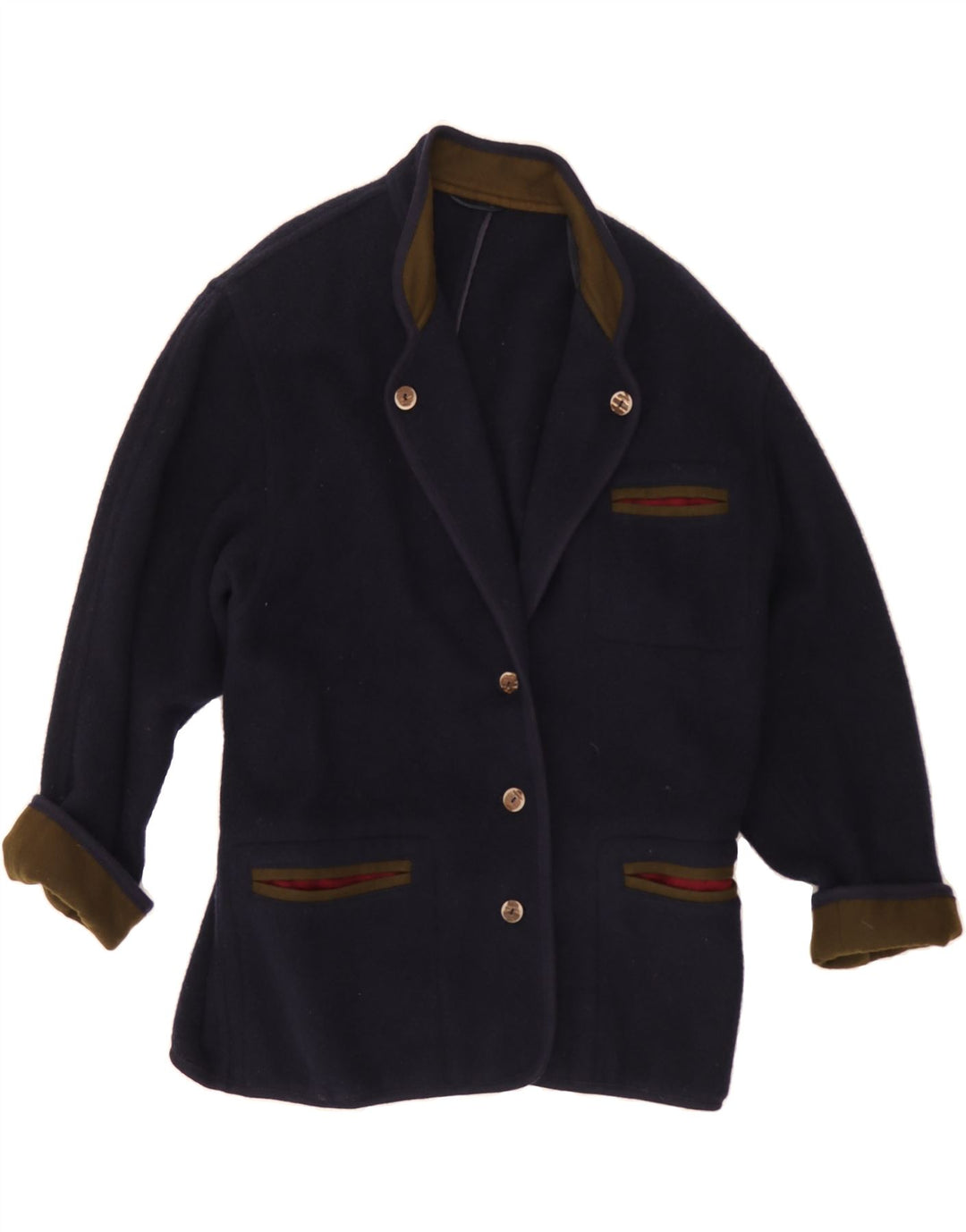 SCHNEIDERS Womens Overcoat UK 12 Medium Navy Blue Wool Vintage Schneiders and Second-Hand Schneiders from Messina Hembry 