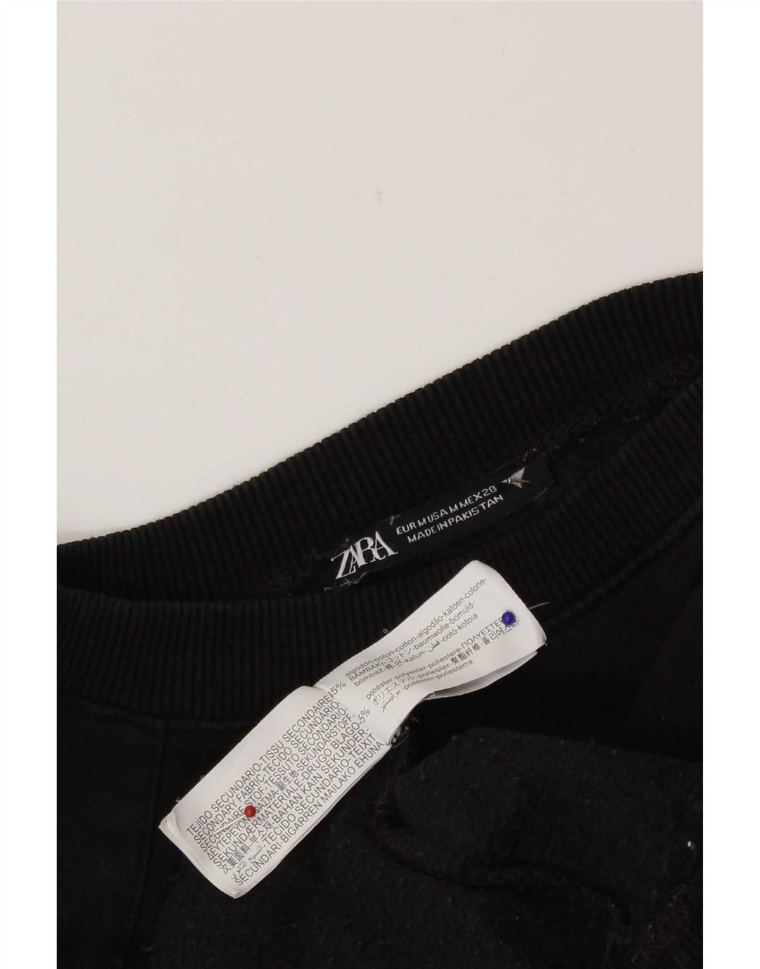 Felpa corta oversize da donna Zara UK 14 cotone nero medio