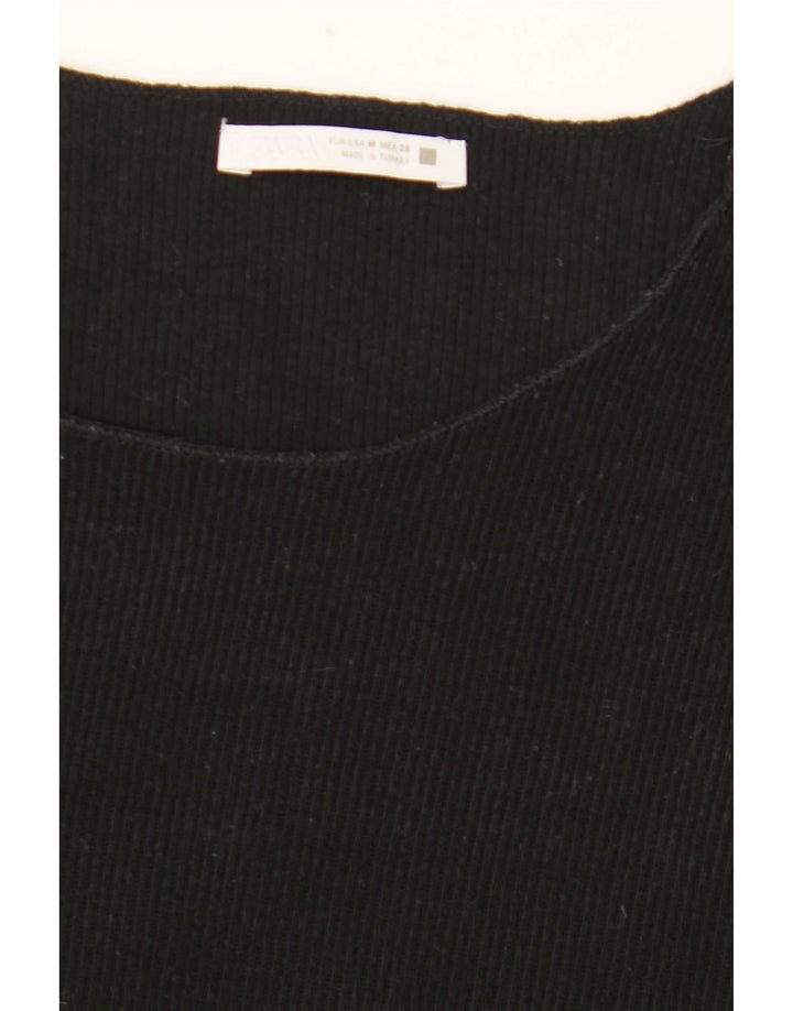 T-shirt Zara da donna Top UK 14 media nera