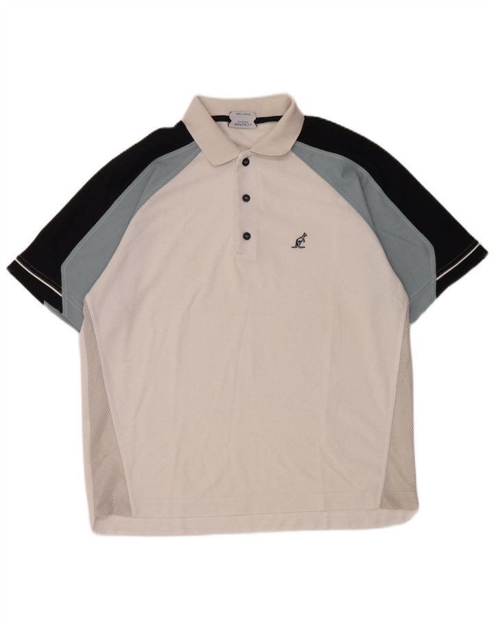 Polo da uomo AUSTRALIAN L'ALPINA Large in poliestere color block bianco