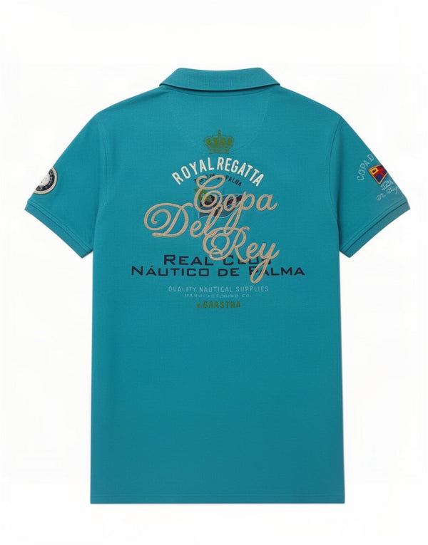 Polo grafica da donna Gaastra UK 18 XL cotone blu