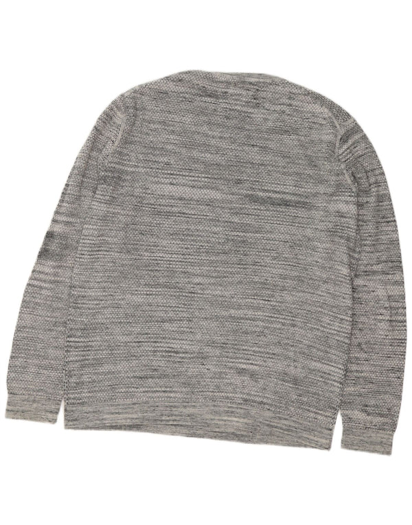 Maglione maglione girocollo da uomo Tommy Hilfiger XL in cotone chiazzato grigio