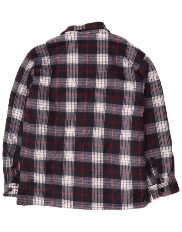 Giacca utilitaria vintage da uomo UK 44 2XL Cotone a quadri blu navy