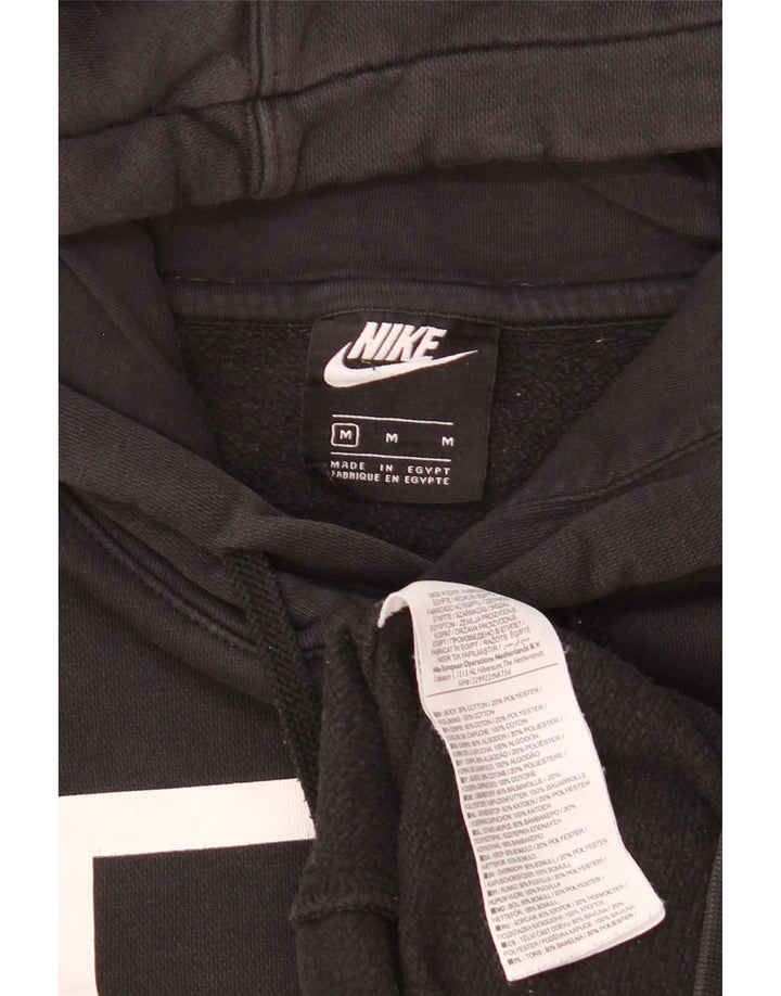 Felpa con cappuccio grafica Nike da uomo in cotone nero medio
