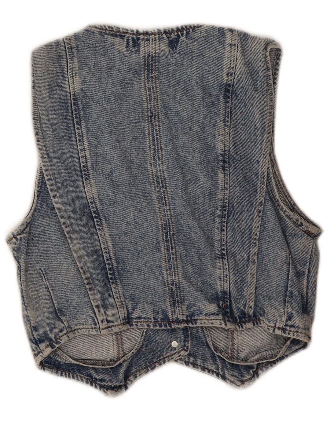 Gilet in denim da donna Zara UK 10 piccolo cotone blu