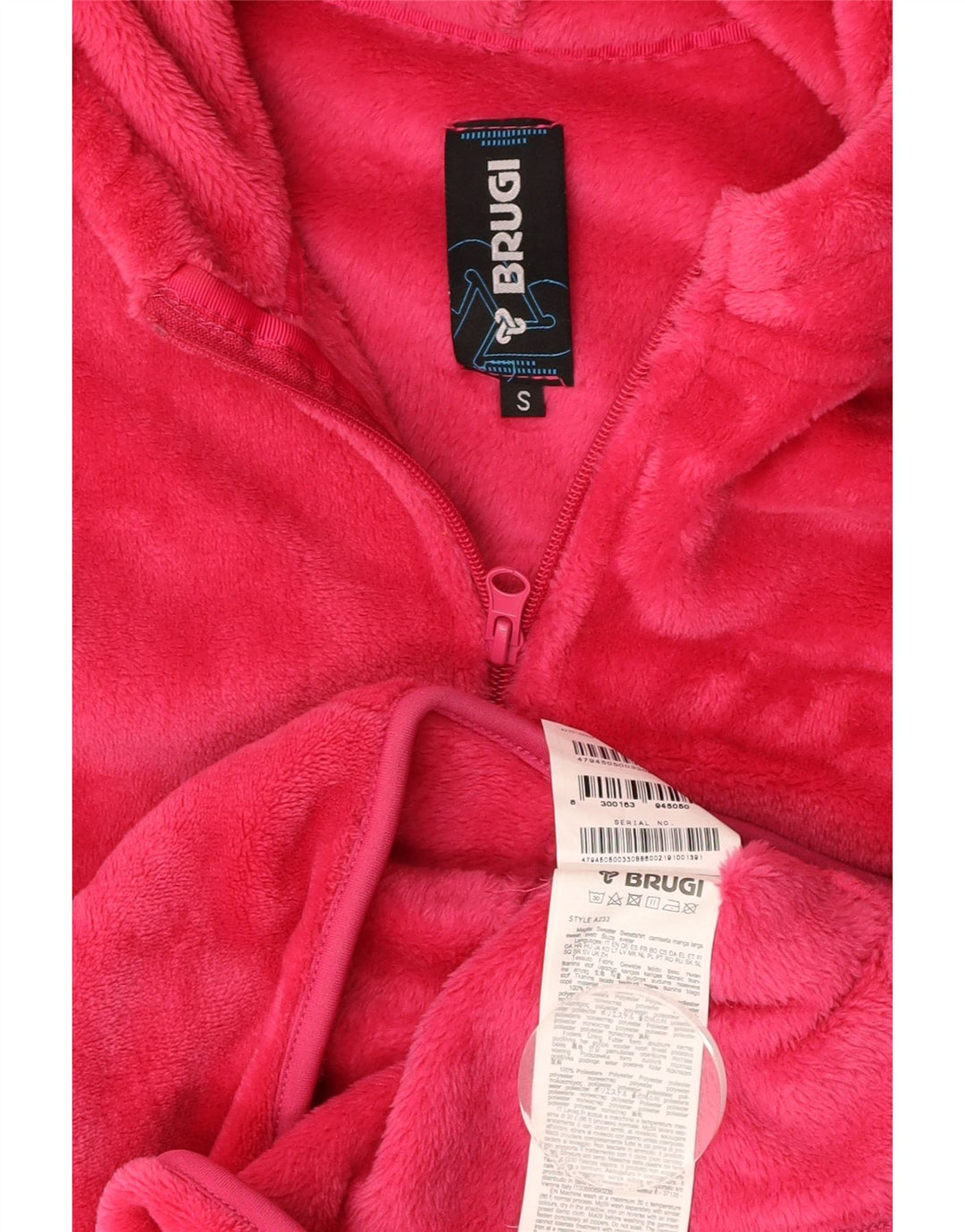 Giacca in pile con cappuccio da donna BRUGI UK 10 Small Rosa Poliestere