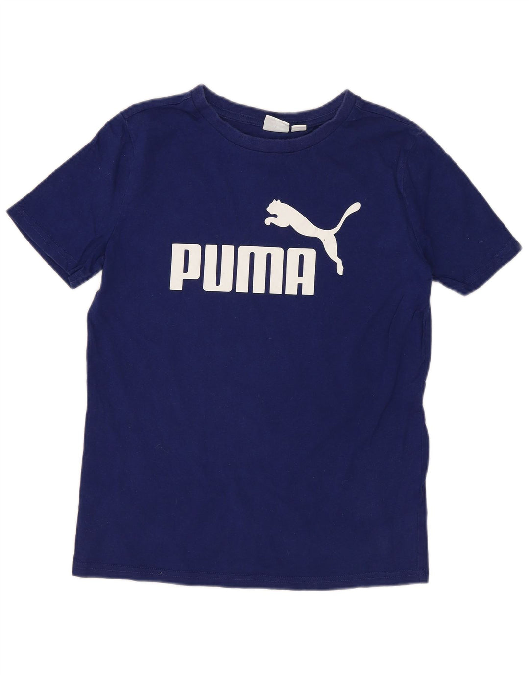 T-shirt grafica da bambino Puma Top 10-11 anni in cotone blu medio
