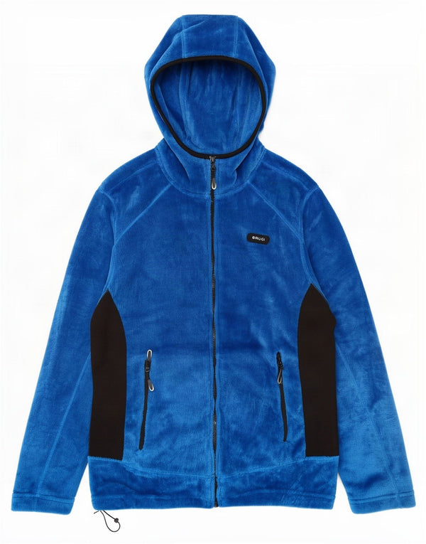 Giacca in pile con cappuccio da uomo Brugi UK 40 Large Blu Colourblock Poliestere