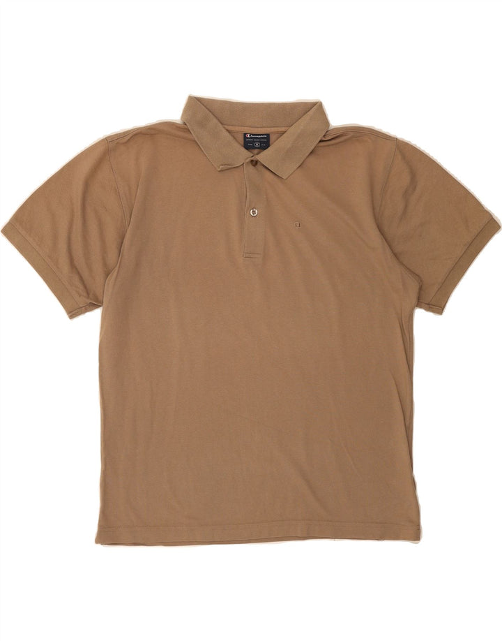 CHAMPION Mens Polo Shirt Medium Brown Cotton Vintage Champion and Second-Hand Champion from Messina Hembry 