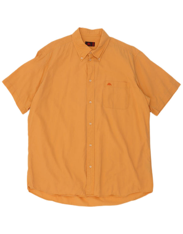 Camicia a maniche corte da uomo Kappa 3XL in cotone arancione