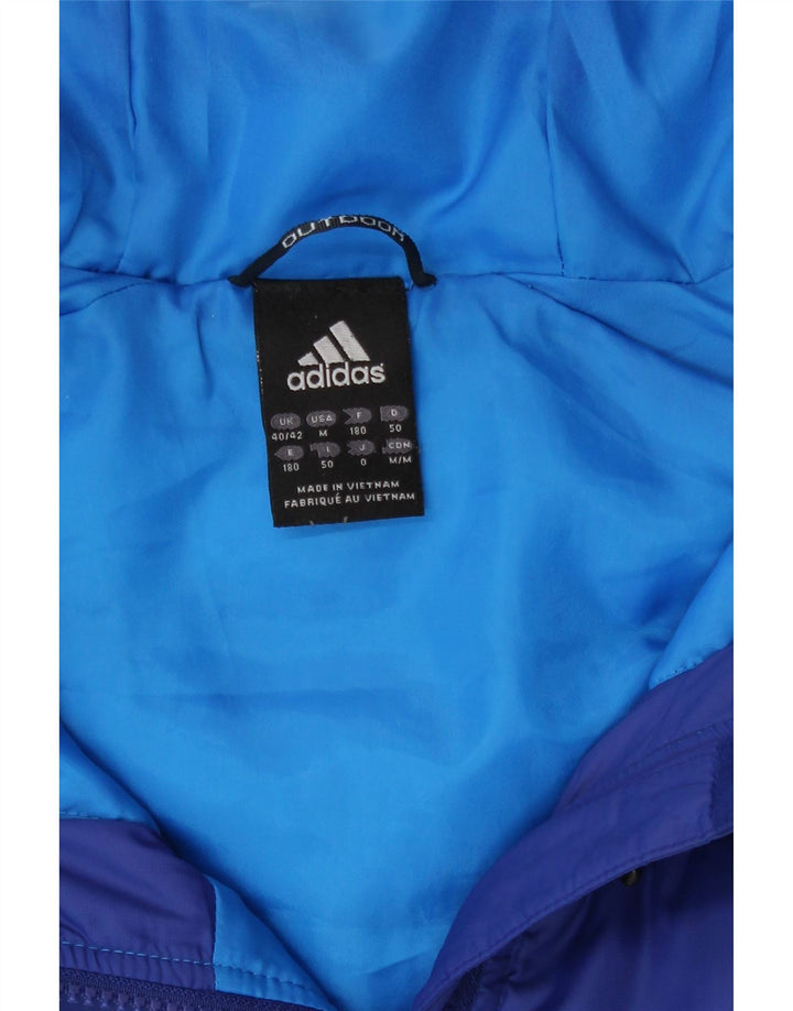 Giacca imbottita con cappuccio da uomo Adidas UK 40/42 Colorblock blu medio