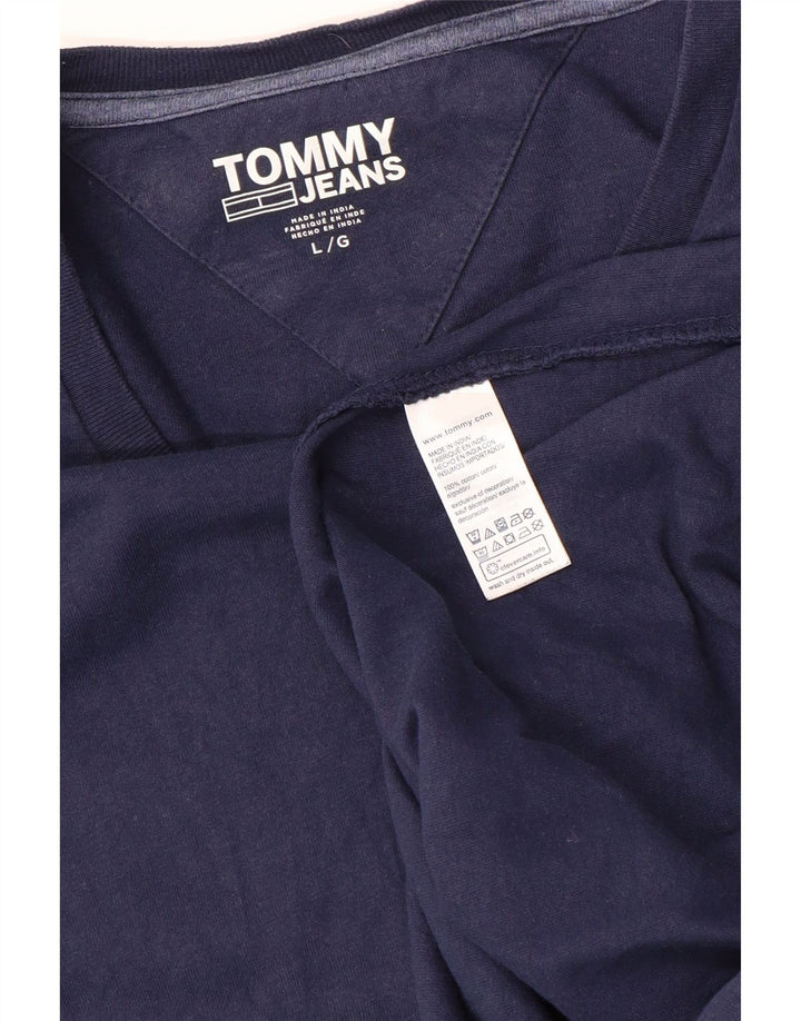 Tommy Hilfiger Uomo Graphic Top Manica Lunga Grande Blu Navy Colourblock