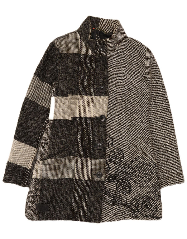 Cappotto da donna Desigual EU 42 Large Grey Floral Poliestere