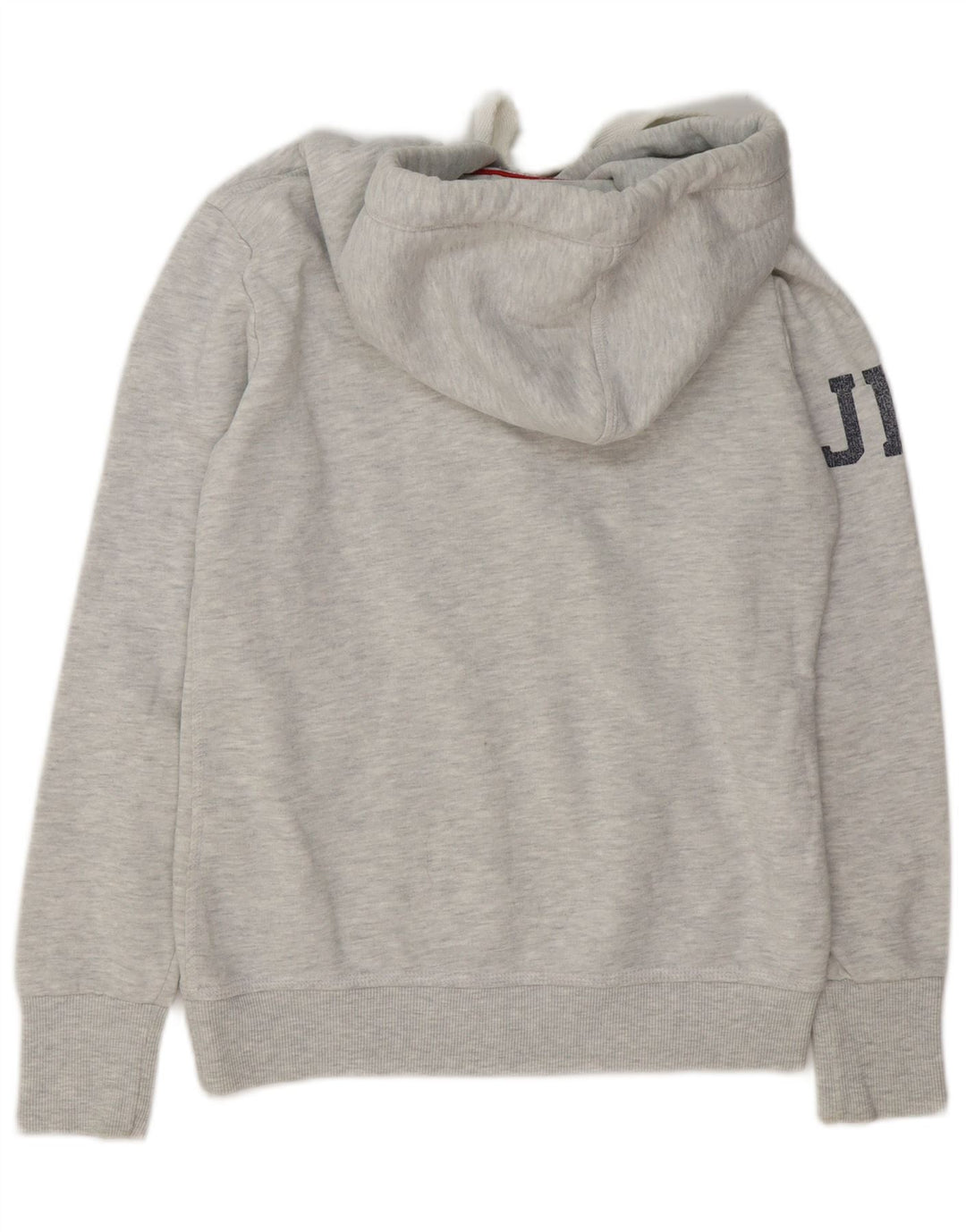 Felpa con cappuccio grafica da donna Superdry UK 12 Cotone chiazzato grigio medio