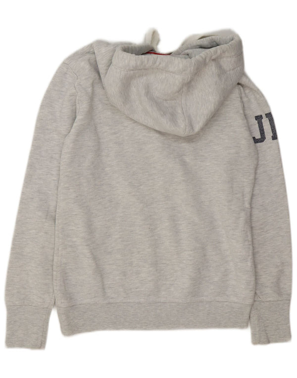 Felpa con cappuccio grafica da donna Superdry UK 12 Cotone chiazzato grigio medio