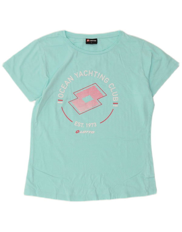 Lotto Girls Graphic T-Shirt Top 13-14 Years Large Turquoise Cotton