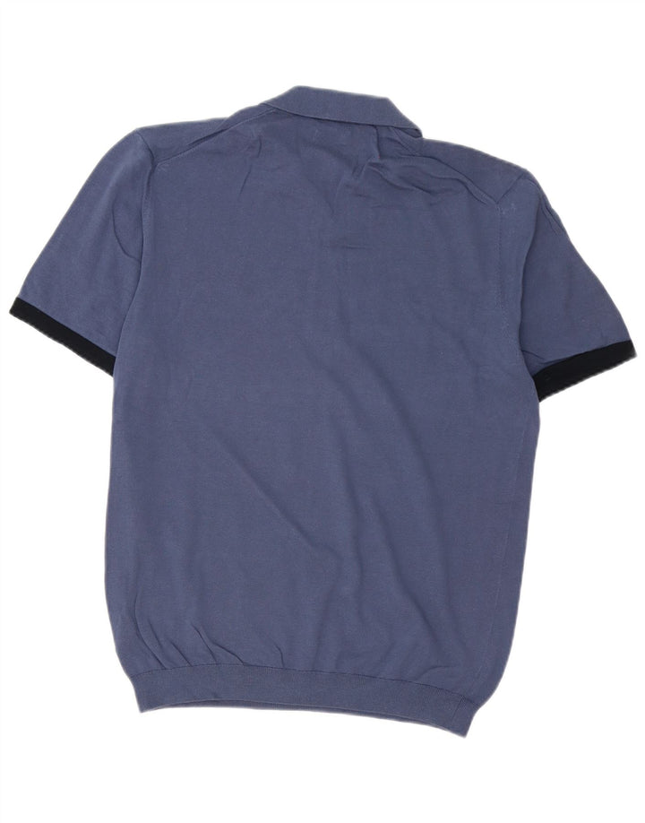 Massimo Dutti Maglione da uomo con collo alto a blocchi di colore blu navy medio
