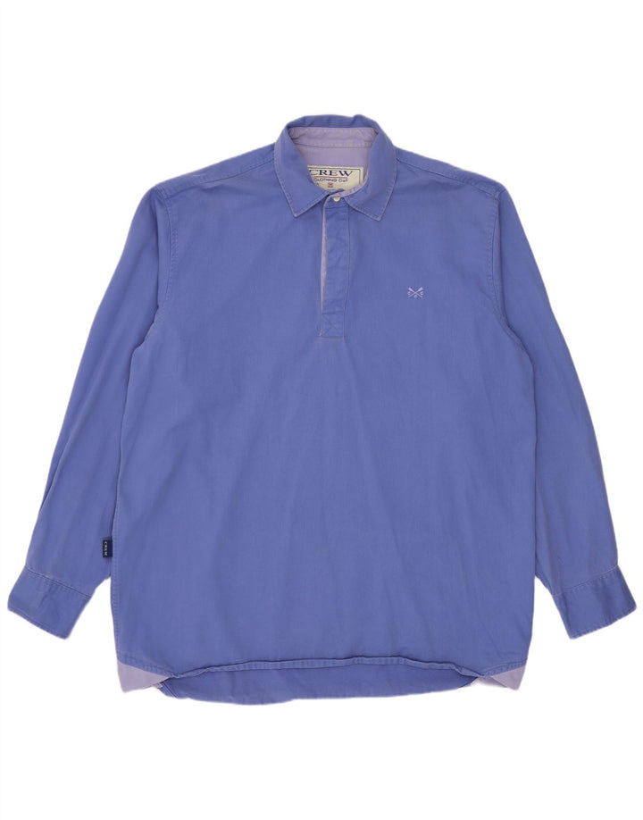 Crew Clothing Camicia pullover da uomo in cotone blu medio