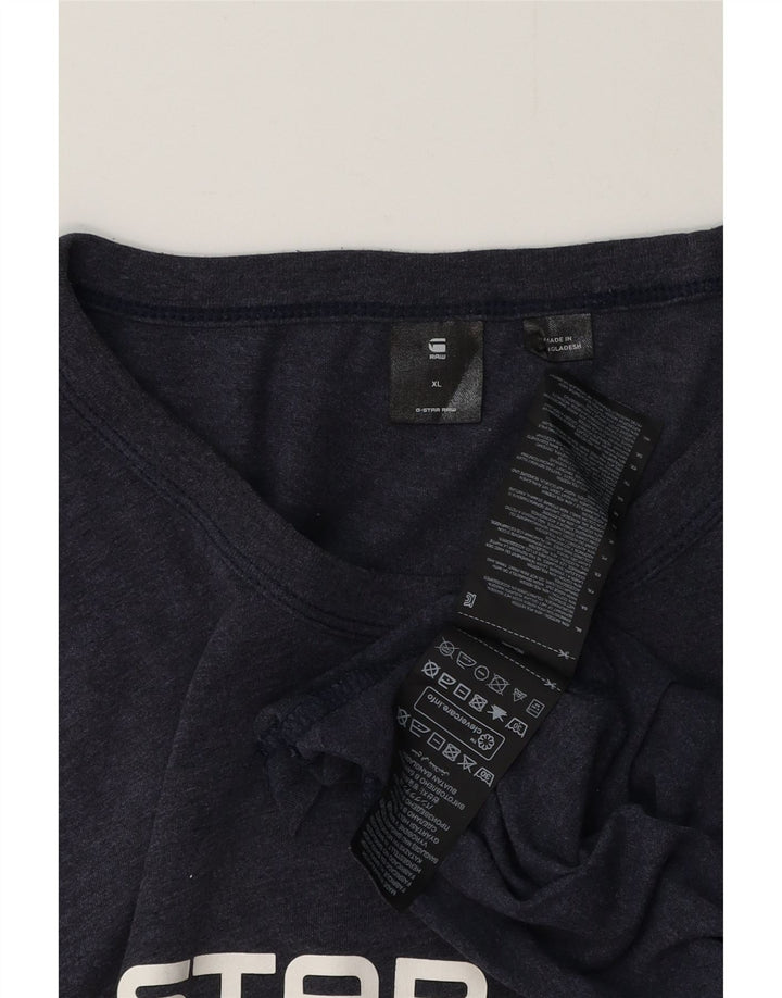 T-shirt grafica da uomo G-STAR Top XL in cotone blu navy