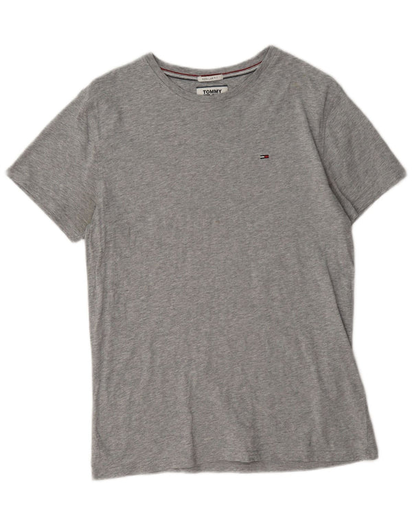 T-shirt da uomo vestibilità regolare Tommy Hilfiger Top piccolo cotone chiazzato grigio