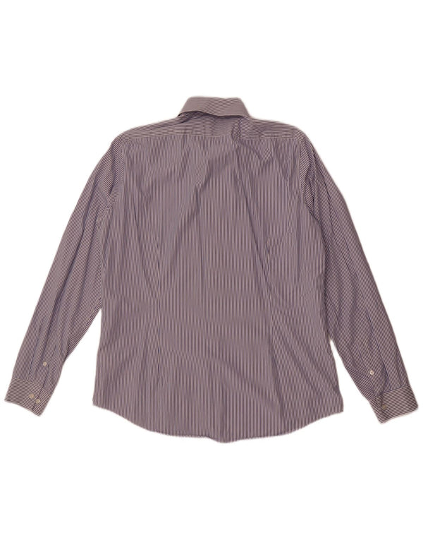 Camicia slim fit da uomo Calvin Klein taglia 42 16 1/2 grande gessato blu navy