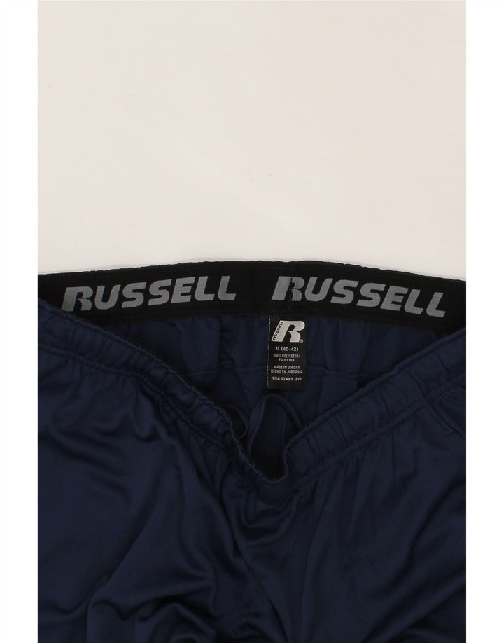 RUSSELL ATHLETIC Mens Sport Shorts XL Navy Blue Colourblock Polyester Vintage Russell Athletic and Second-Hand Russell Athletic from Messina Hembry 