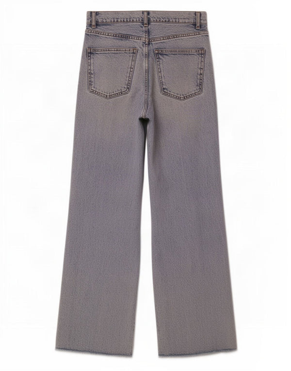 Jeans Zara da donna a gamba larga a vita alta EU 36 XS W26 L30 cotone blu