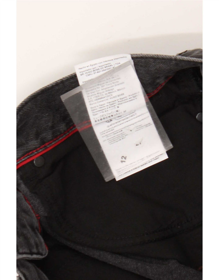 Jeans dritti invecchiati da uomo Hugo Boss W34 L27 cotone grigio