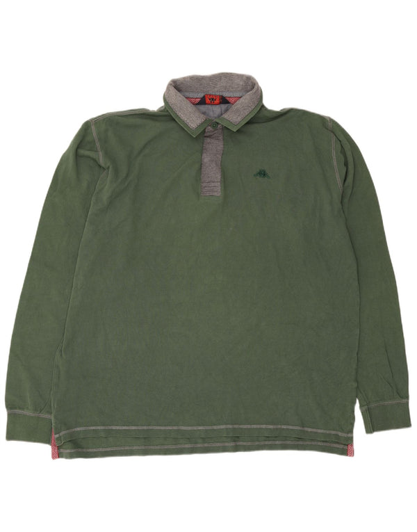 Polo Kappa Uomo Manica Lunga 3XL Cotone Verde
