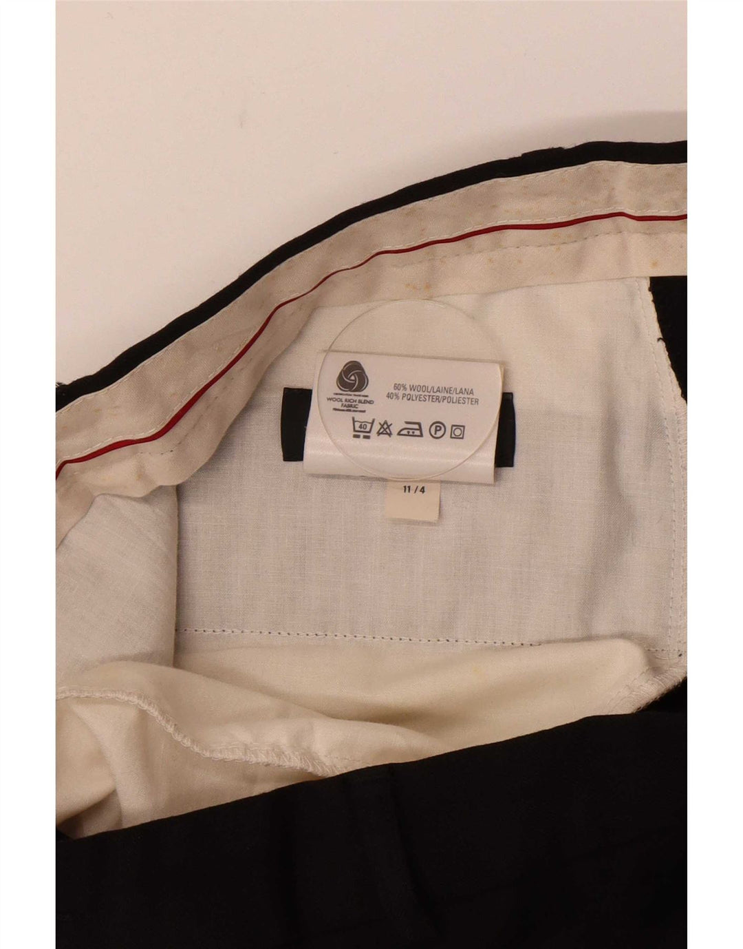 Pantaloni da abito dritti Marks & Spencer da uomo St. Michael W32 L28 in lana nera