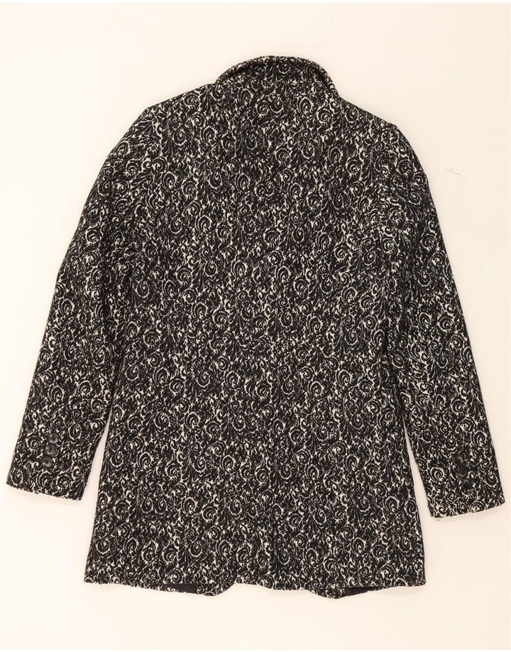 BENETTON Womens Longline 1 Button Blazer Jacket UK 10 Small Black Paisley Vintage Benetton and Second-Hand Benetton from Messina Hembry 