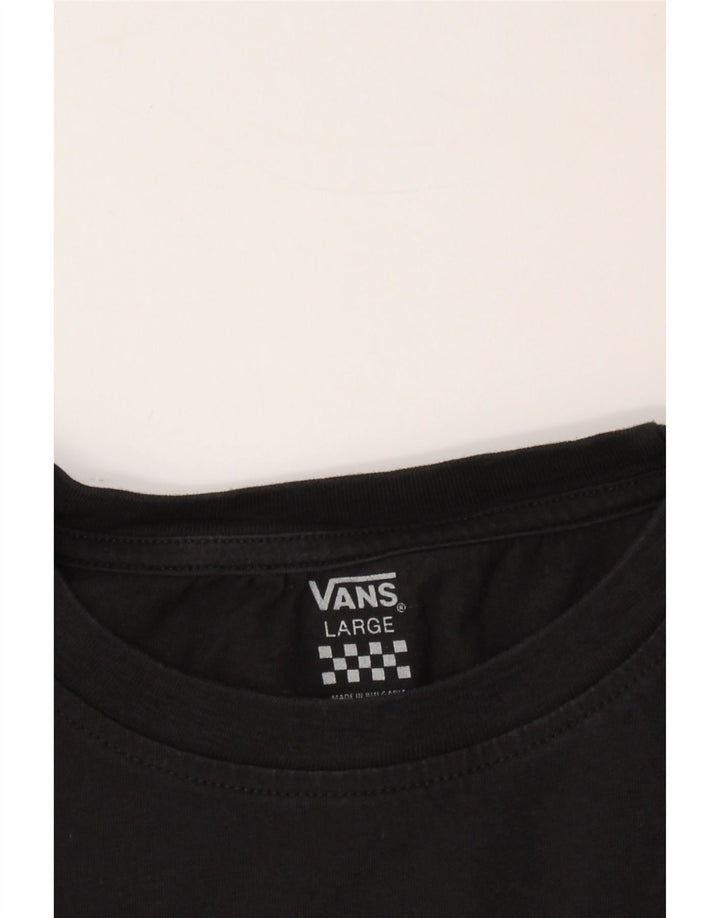 VANS Womens Crop Graphic Top Long Sleeve UK 14 Large Black Vintage Vans and Second-Hand Vans from Messina Hembry 