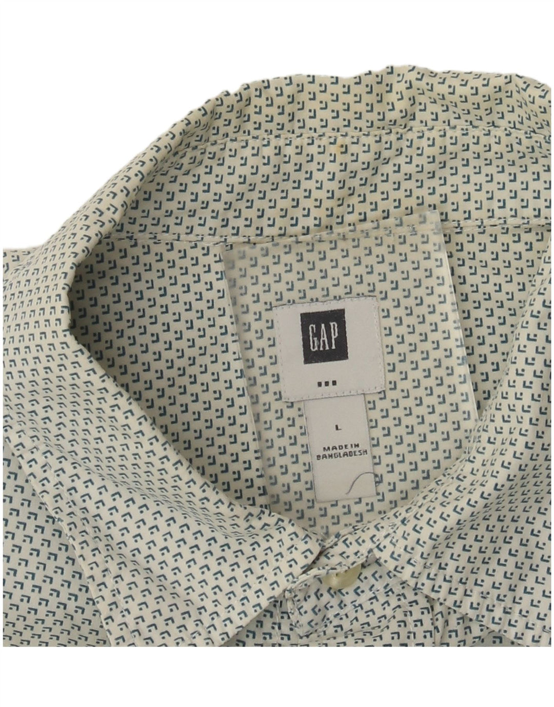 Camicia a maniche corte da uomo Gap Large in cotone maculato bianco