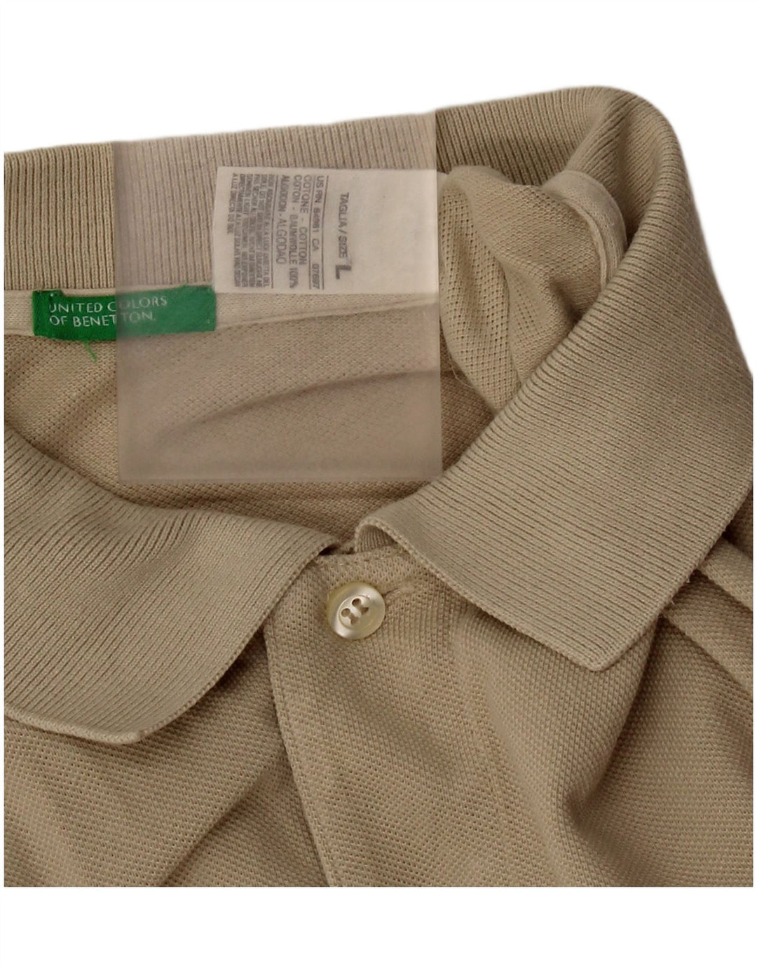 Polo Benetton Uomo Large in cotone kaki