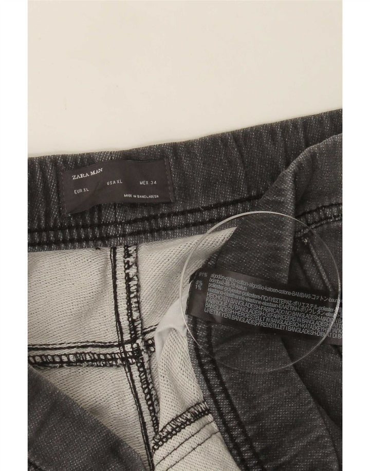 Pantaloncini di jeans da uomo Zara XL W34 cotone grigio