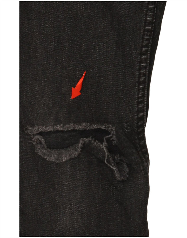 Jeans skinny corti invecchiati ZARA da donna EU 40 medio W31 L25 cotone nero