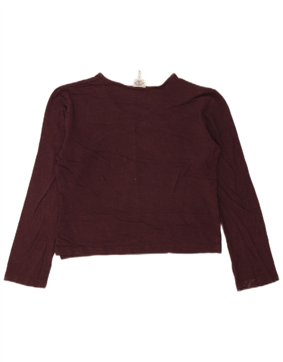 Armani Jeans Donna Crop Top Manica Lunga IT 44 Viscosa Bordeaux Medio