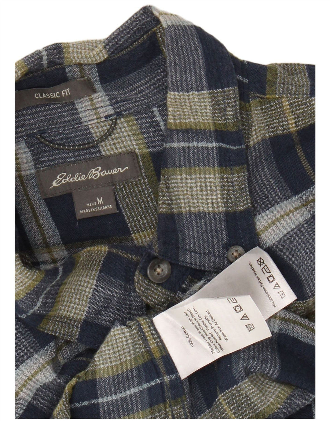 EDDIE BAUER Camicia da uomo in flanella dalla vestibilità classica, cotone medio a quadri blu navy
