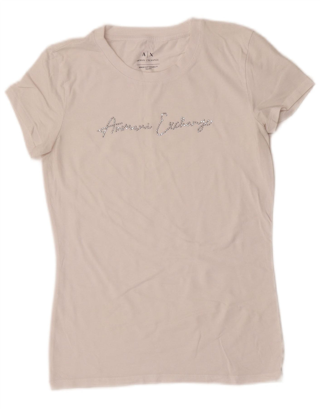 T-shirt grafica da donna Armani Exchange Top UK 10 piccola bianca