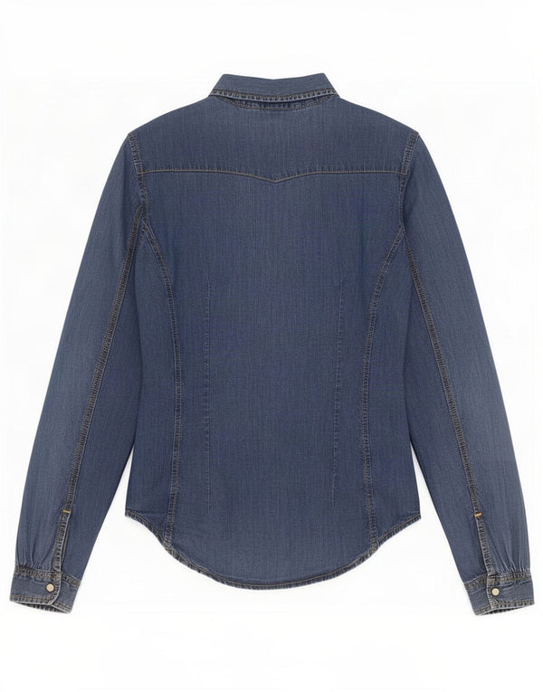 Camicia di jeans da donna Benetton UK 12 Blu medio