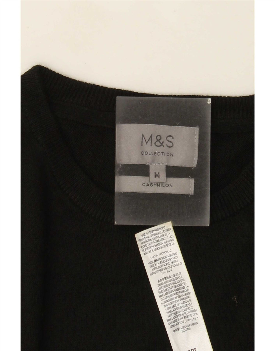 Maglione maglione girocollo da uomo Marks & Spencer medio nero acrilico