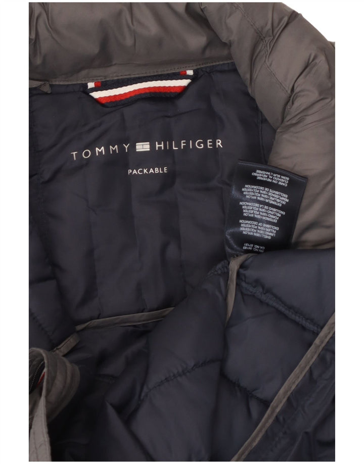 TOMMY HILFIGER Giacca imbottita da uomo UK 36 Small Nylon grigio