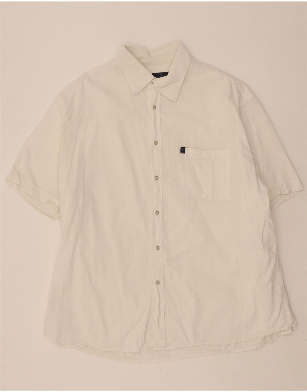 TRUSSARDI Mens Short Sleeve Shirt 3XL White Cotton Vintage Trussardi and Second-Hand Trussardi from Messina Hembry 