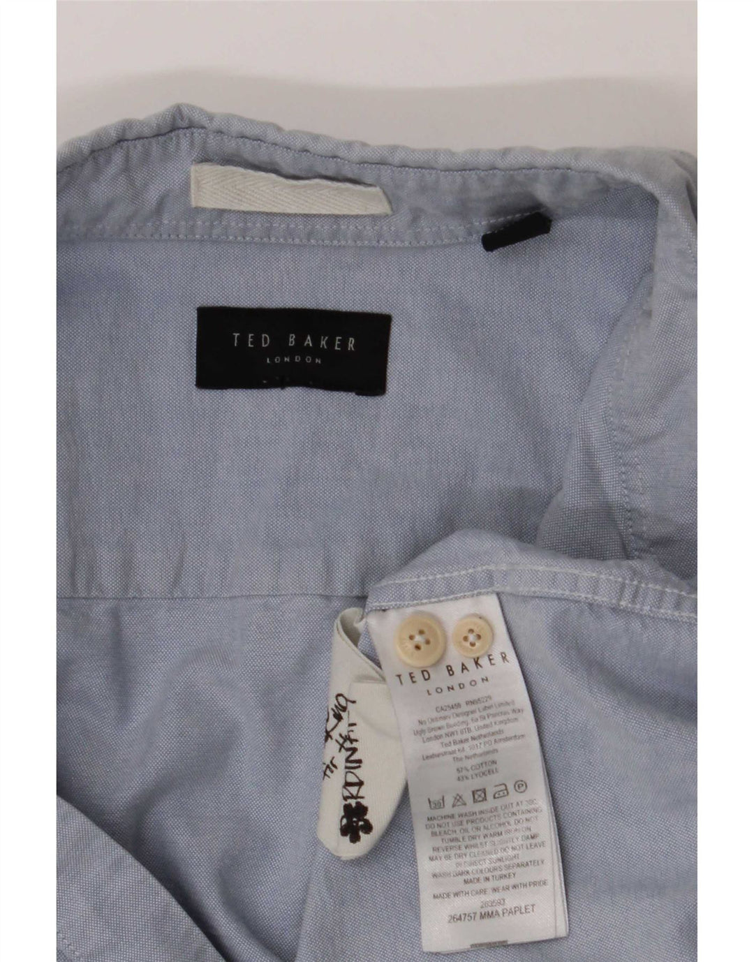 Ted Baker Mens Shirt Large Blue Cotton