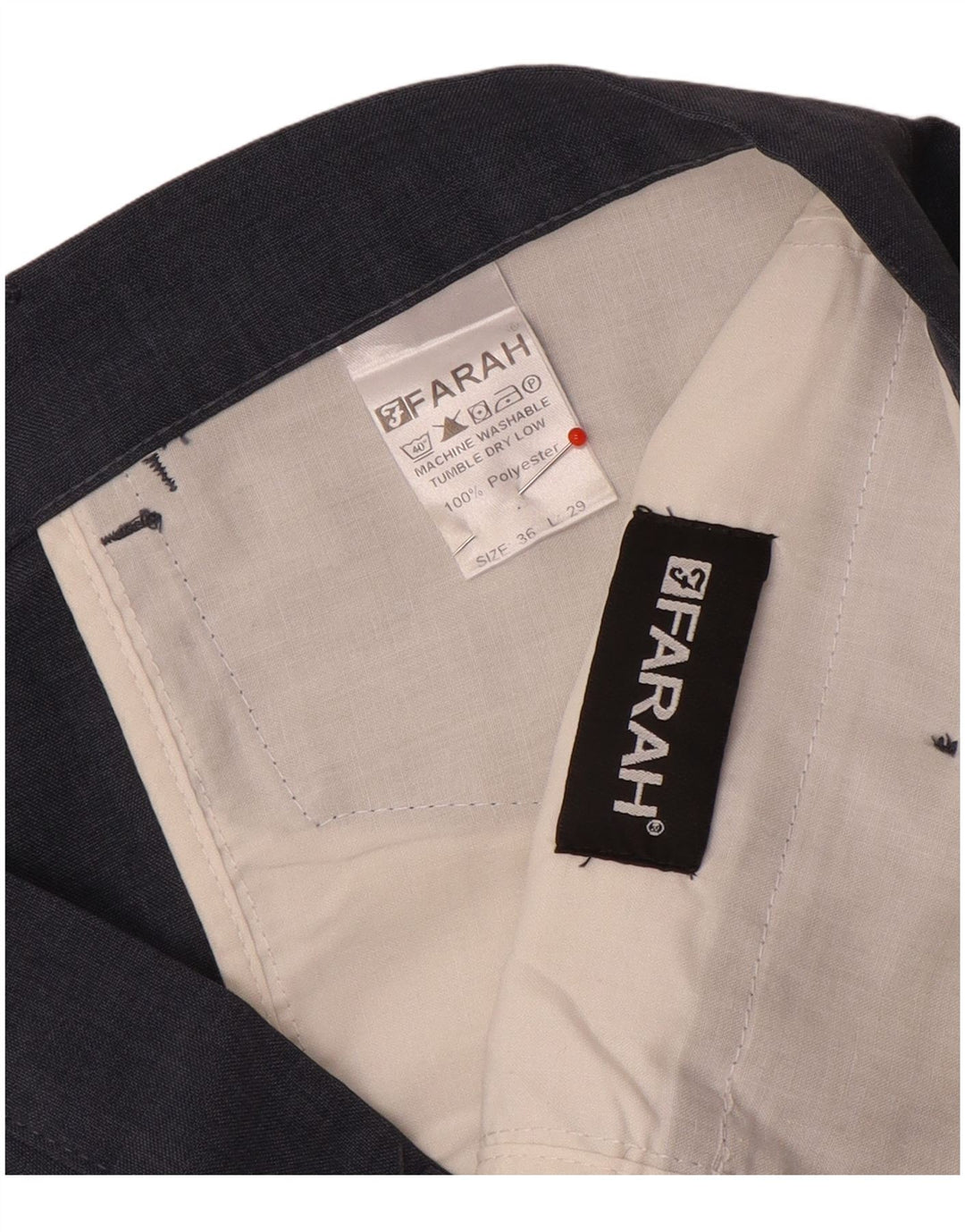 Pantaloni casual dritti da uomo Farah W36 L29 poliestere blu