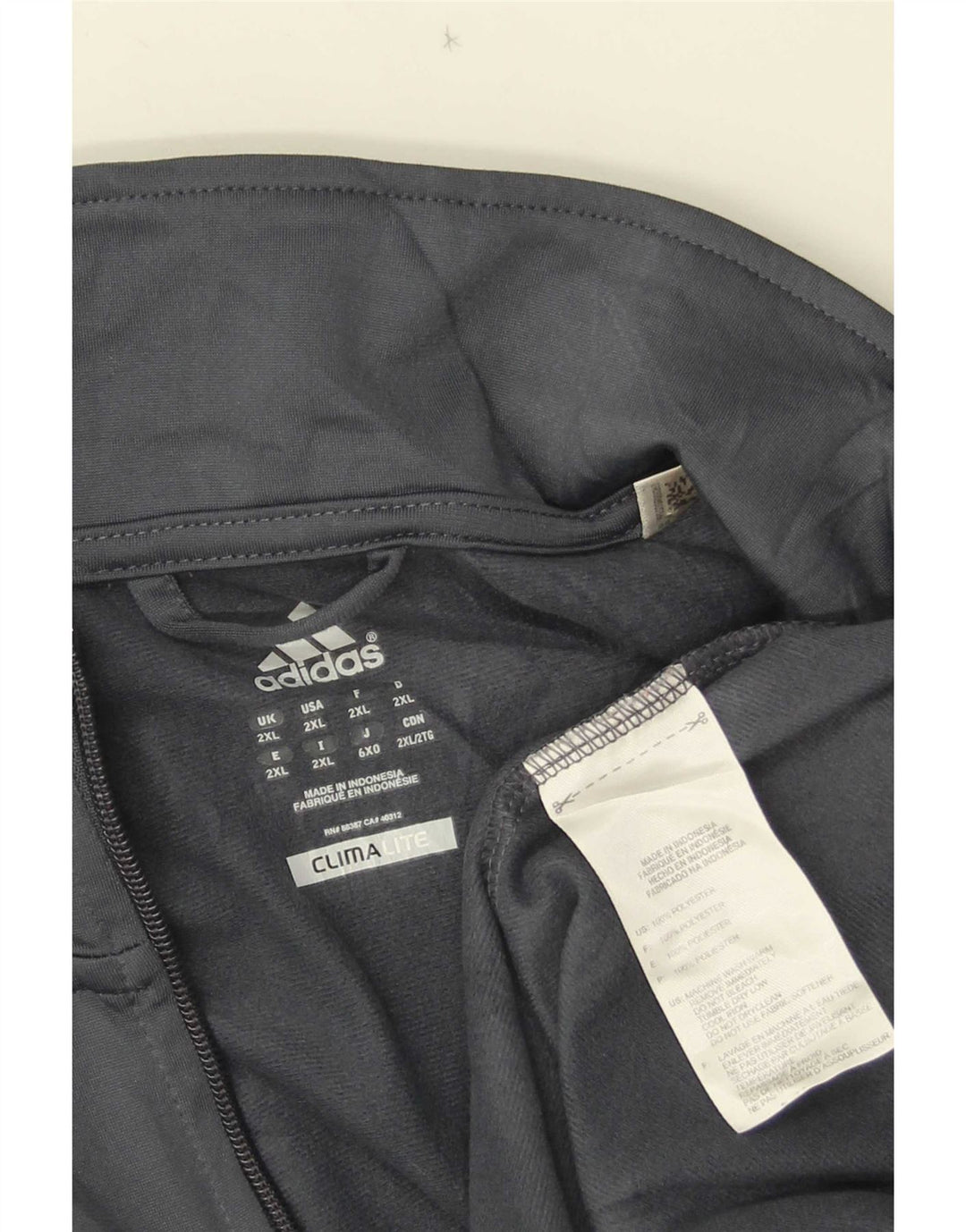 Giacca superiore della tuta da uomo Adidas Climalite 2XL poliestere grigio