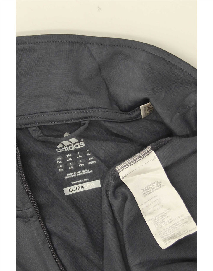 Giacca superiore della tuta da uomo Adidas Climalite 2XL poliestere grigio