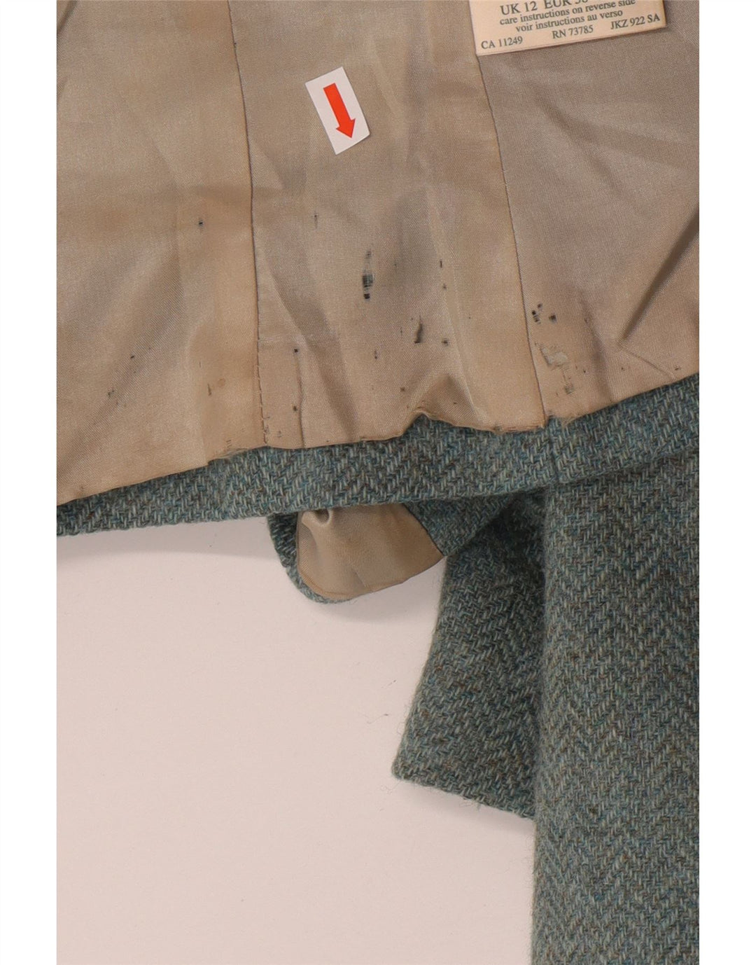 LAURA ASHLEY Giacca blazer a 3 bottoni corta da donna UK 12 Lana blu medio