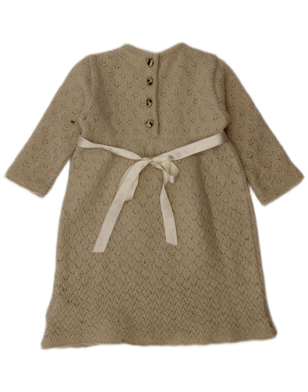 Abito maglione per ragazze Roberto Cavalli 11-12 anni in lana floreale bianco sporco