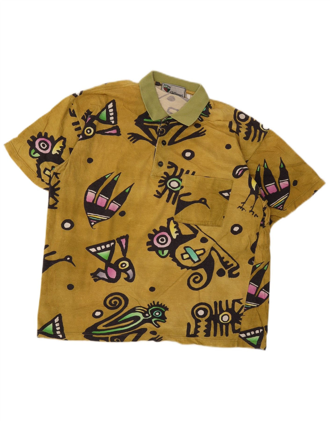 Polo da uomo gio ferrari giallo medio geometrico